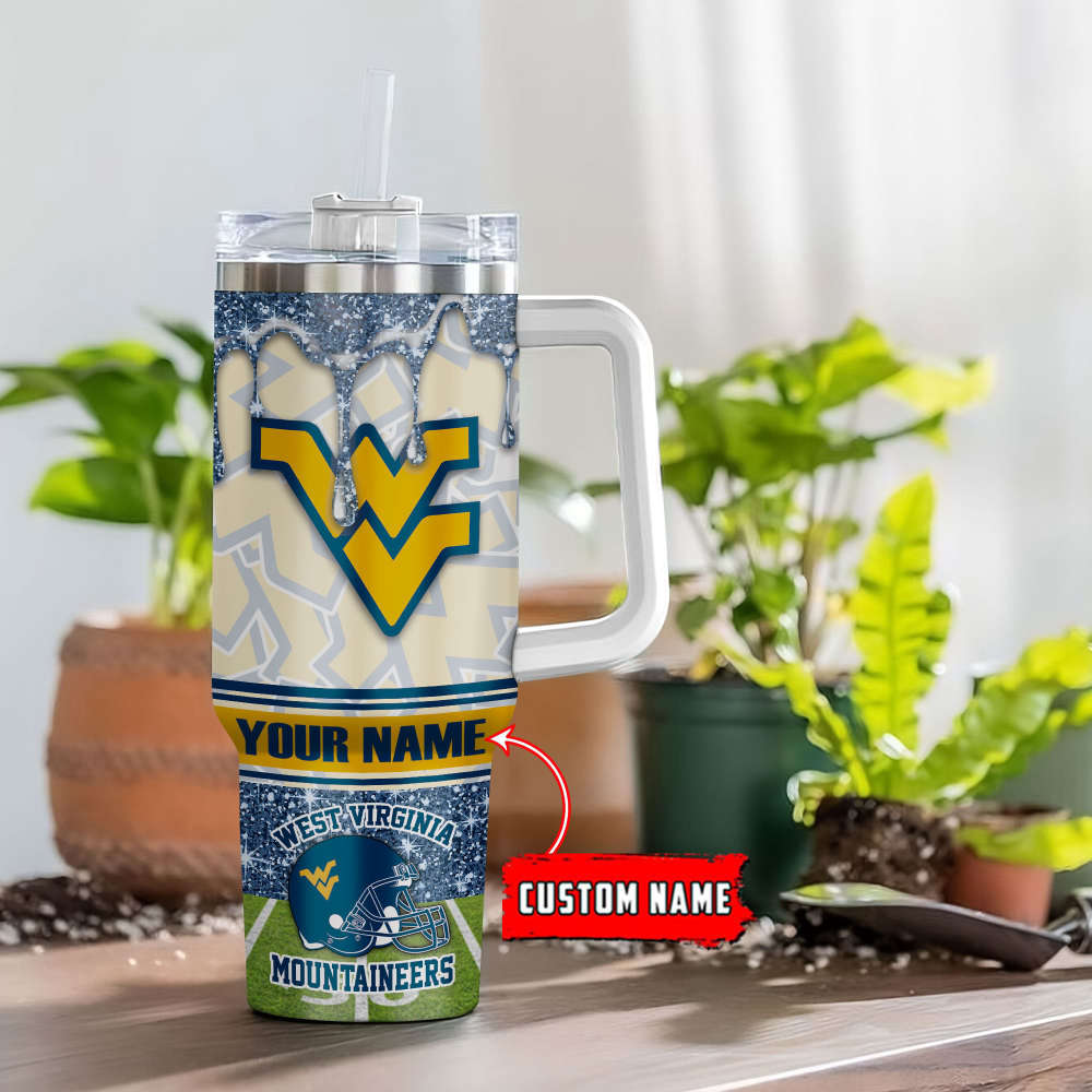 West Virginia Mountaineers NCAA Personalized Stanley Tumbler 40oz