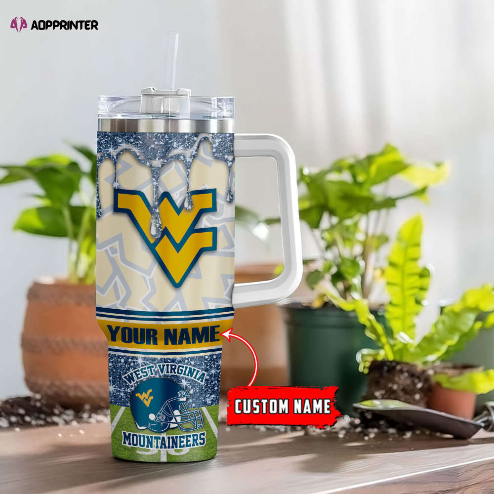 West Virginia Mountaineers NCAA Personalized Stanley Tumbler 40oz