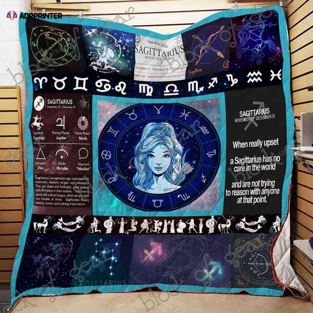 When Really Upset A Sagittarius Has No Care In The World Quilt Blanket Great Customized Blanket Gifts For Birthday Christmas Thanksgiving