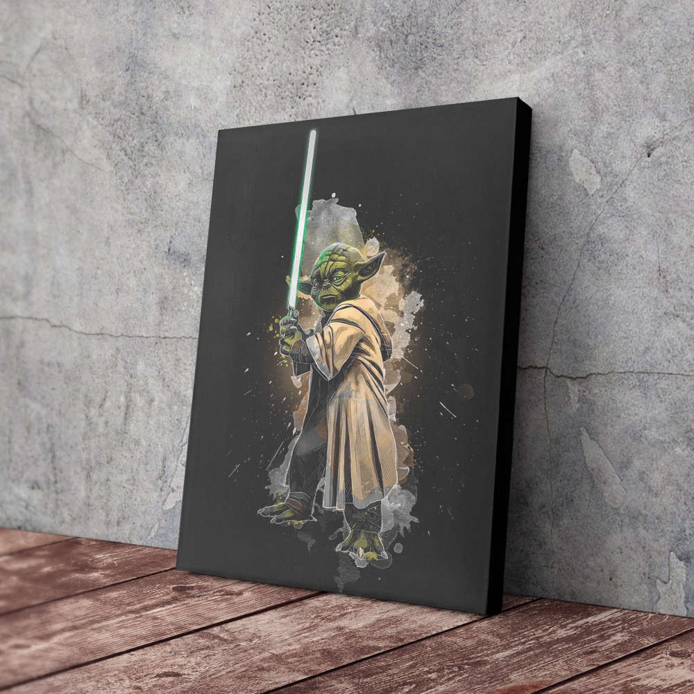 Yoda Poster Star Wars Art Canvas Wall Art Print Home Decor Framed Poster Gift for Kids