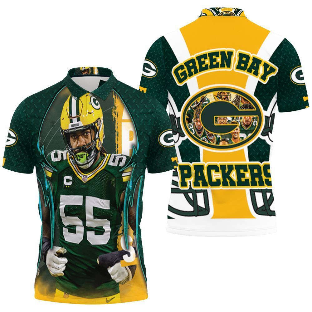 55 Zadarius Smith Green Bay Packers North Division 2021 3d Polo Shirt Gift for Fans Jersey