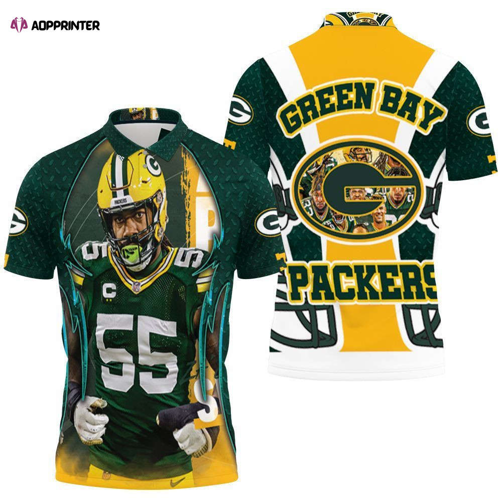 55 Zadarius Smith Green Bay Packers North Division 2021 3d Polo Shirt Gift for Fans Jersey