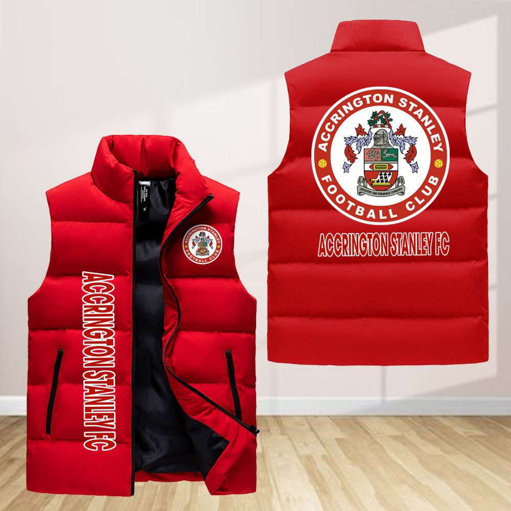 Accrington Stanley Sleeveless Puffer Jacket Custom For Fans Gifts