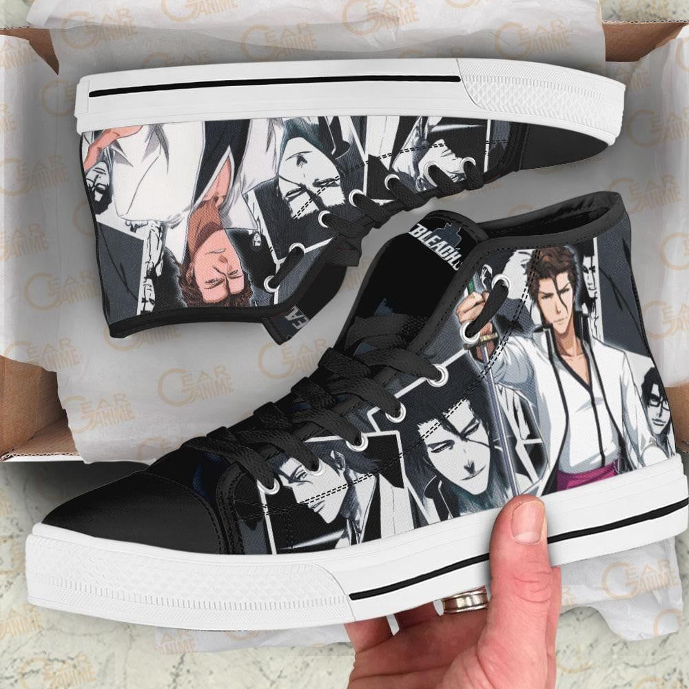 Aizen Sosuke High Top Shoes Custom Bleach Anime For Fans