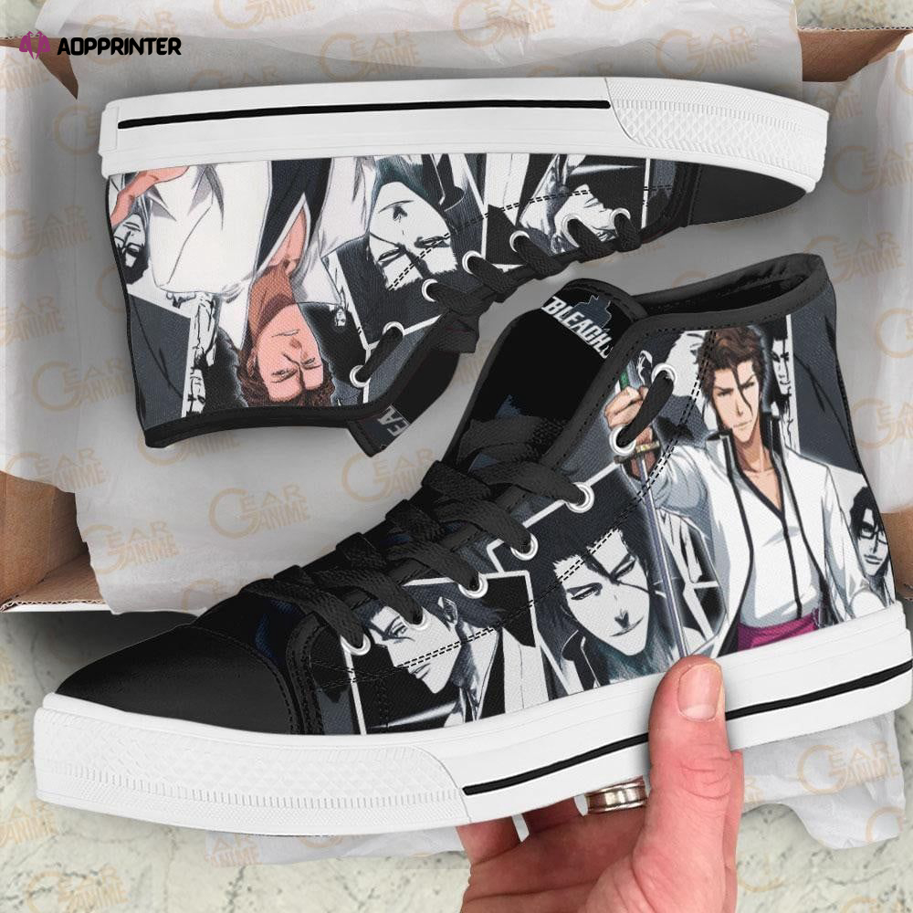 Aizen Sosuke High Top Shoes Custom Bleach Anime For Fans