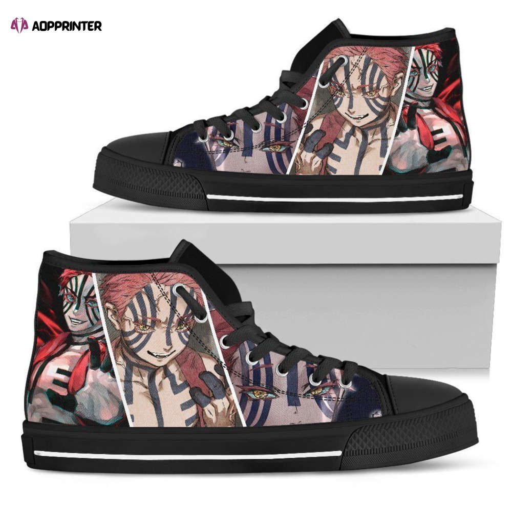 Akaza High Top Shoes Custom For Fans Demon Slayer Anime