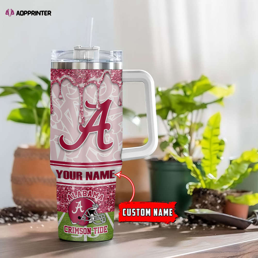 Alabama Crimson Tide NCAA Personalized Stanley Tumbler 40oz Gift for Fans
