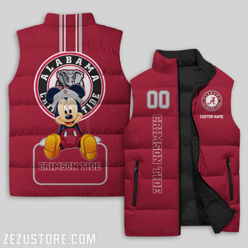 Alabama Crimson Tide NCAA Sleeveless Puffer Jacket Custom For Fans Gifts