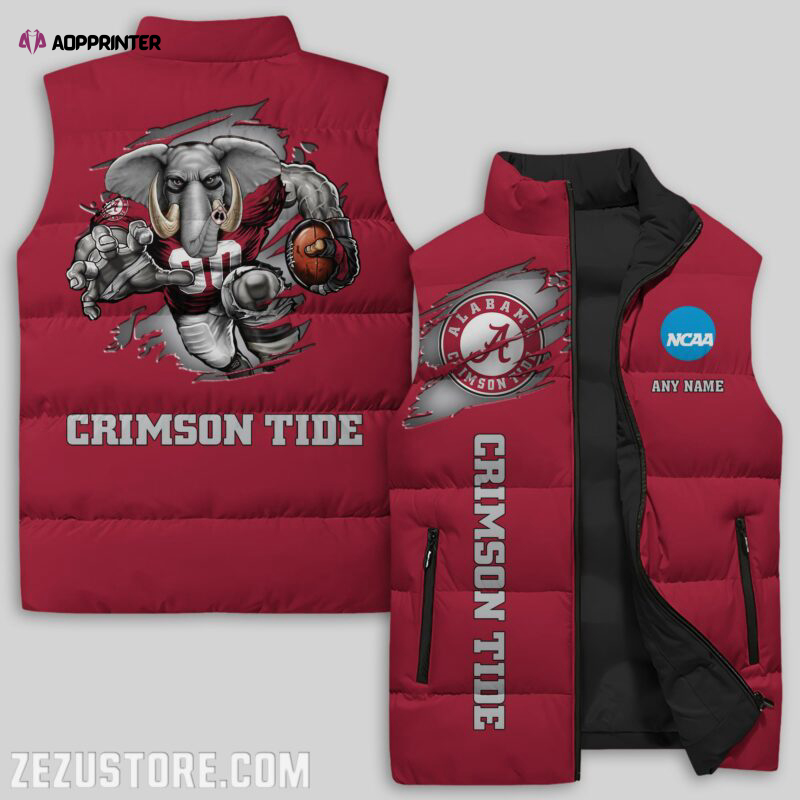 Alabama Crimson Tide Sleeveless Puffer Jacket Custom For Fans Gifts