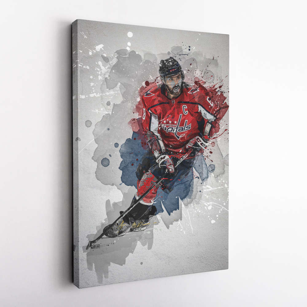 Alexander Ovechkin Poster Washington Capitals NHL Framed Wall Art Home Decor Canvas Print Artwork