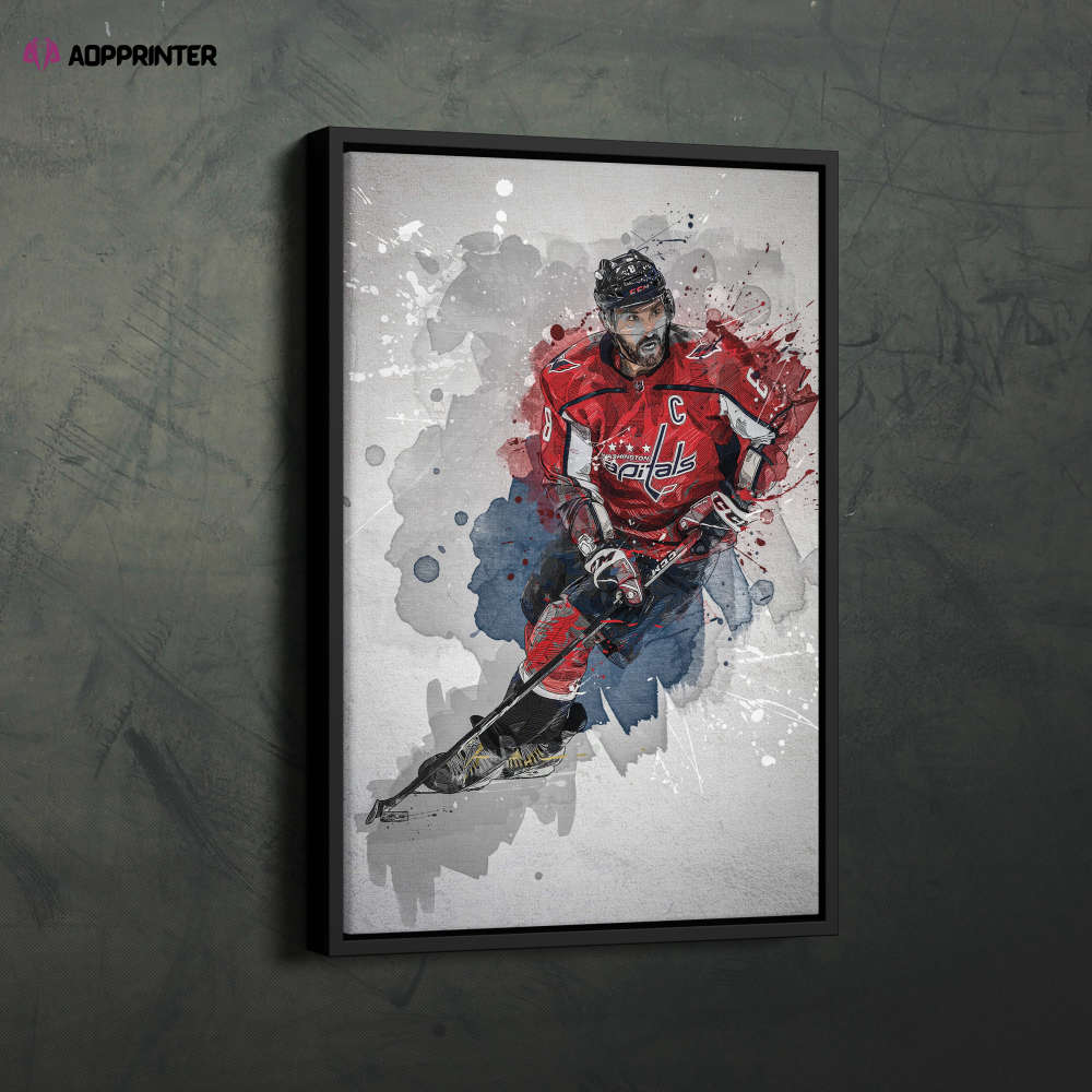 Alexander Ovechkin Poster Washington Capitals NHL Framed Wall Art Home Decor Canvas Print Artwork