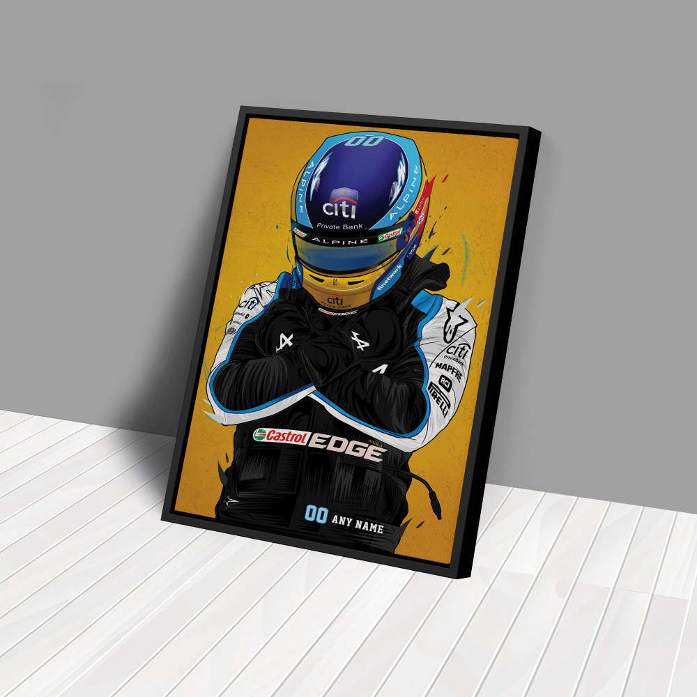 Alpine Jersey Formula 1 Personalized Jersey Custom Name and Number Canvas Wall Art Home Decor Framed Poster Man Cave Gift