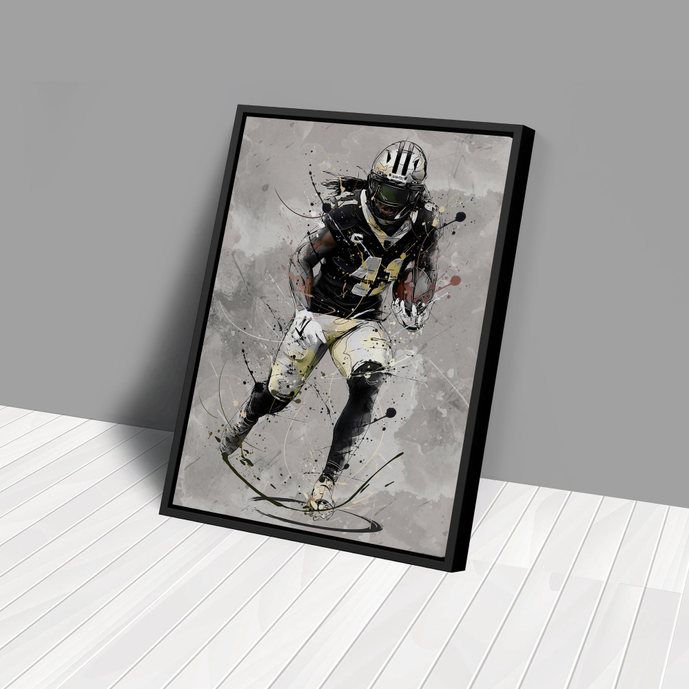 Alvin Kamara Poster New Orleans Saints NFL Canvas Wall Art Home Decor Framed Poster Man Cave Gift