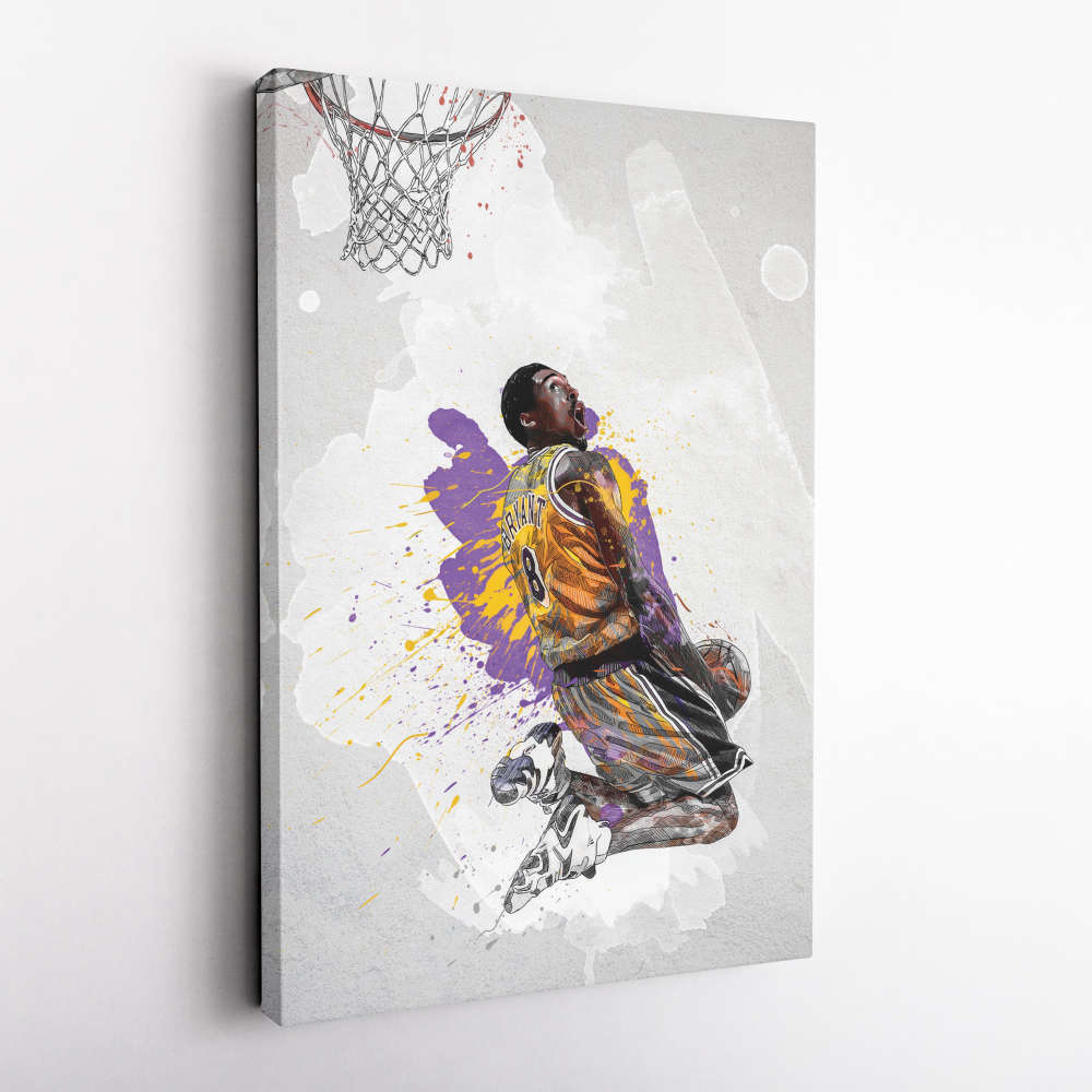 American Basketball Player Poster Los Angeles Lakers NBA Framed Wall Art Home Decor Canvas Print Artwork