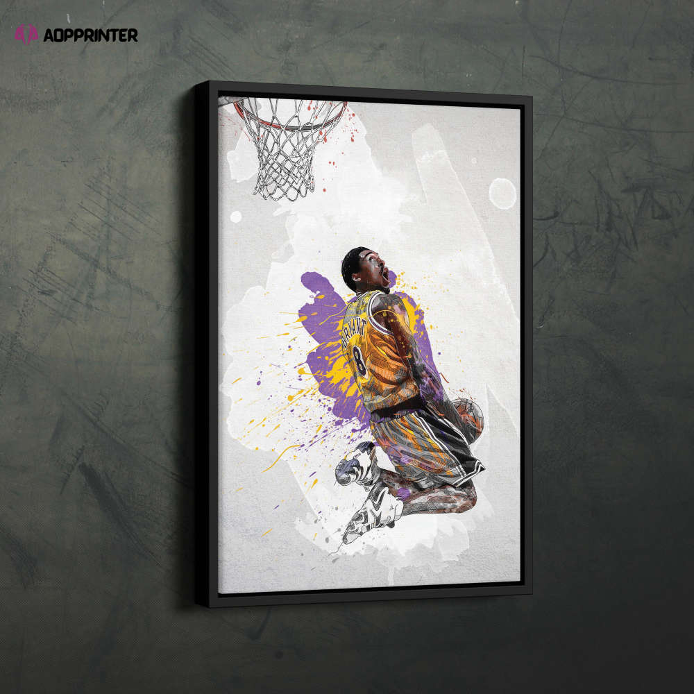 American Basketball Player Poster Los Angeles Lakers NBA Framed Wall Art Home Decor Canvas Print Artwork