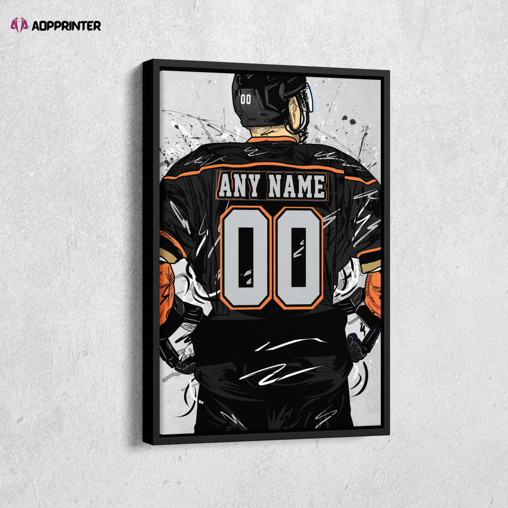 New Jersey Devils Jersey NHL Personalized Jersey Custom Name and Number Canvas Wall Art Home Decor Framed Poster Man Cave Gift