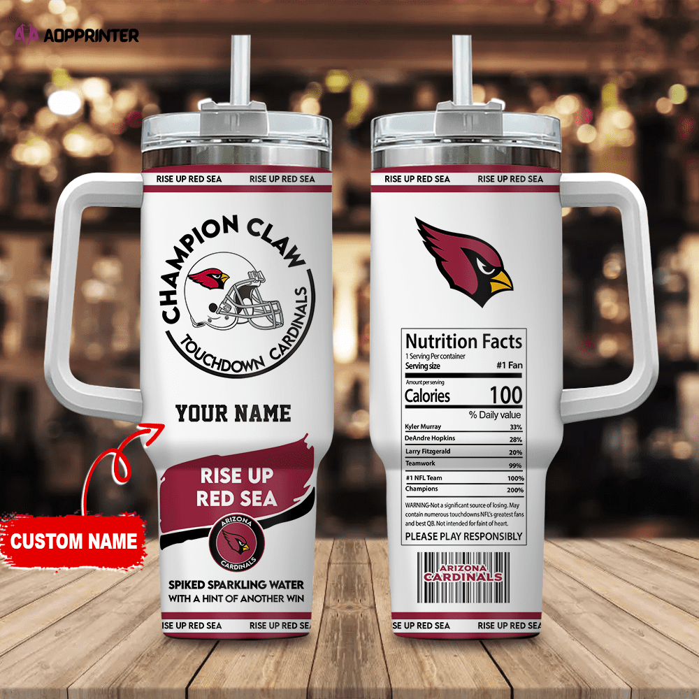 Arizona Cardinals Champion Claw NFL Personalized Stanley Tumbler 40Oz Gift for Fans