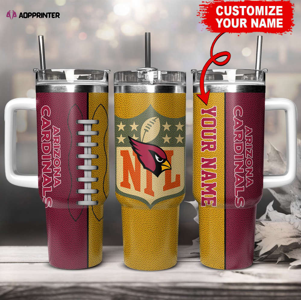 Arizona Cardinals NFL Football Custom Name 40oz Stanley Tumbler Gift for Fans