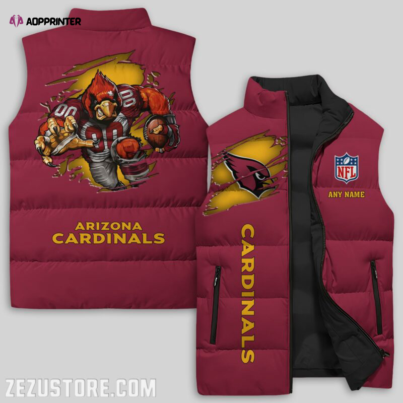 Arizona Cardinals NFL Sleeveless Puffer Jacket Custom For Fans Gifts