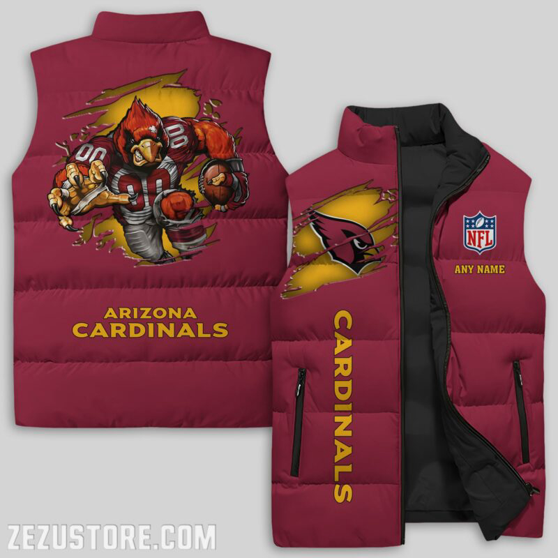 Arizona Cardinals NFL Sleeveless Puffer Jacket Custom For Fans Gifts