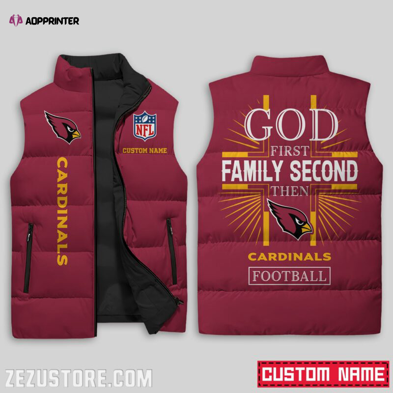 Arizona Cardinals NFL Sleeveless Puffer Jacket Custom For Fans Gifts