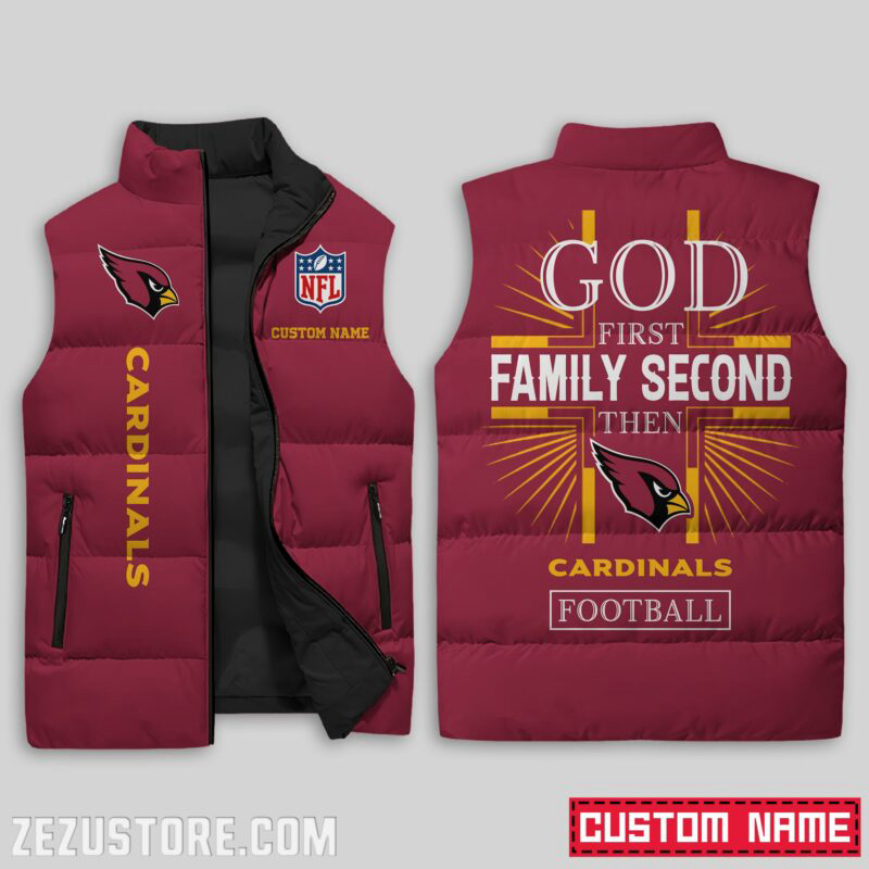 Arizona Cardinals NFL Sleeveless Puffer Jacket Custom For Fans Gifts