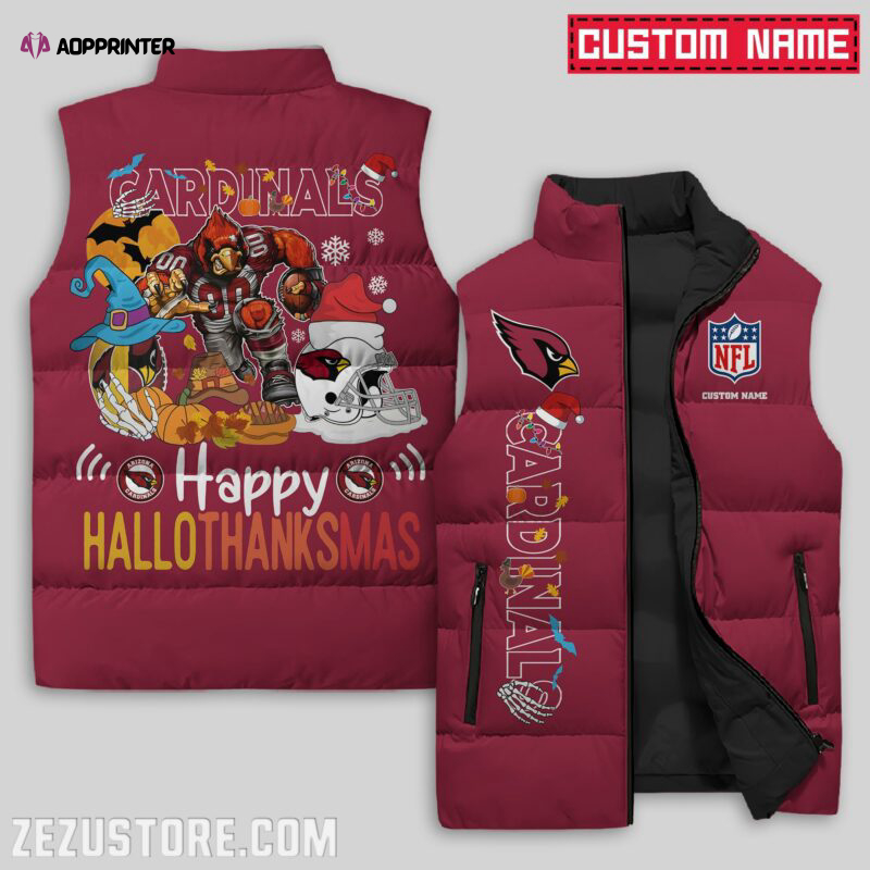 Arizona Cardinals NFL Sleeveless Puffer Jacket Custom For Fans Gifts