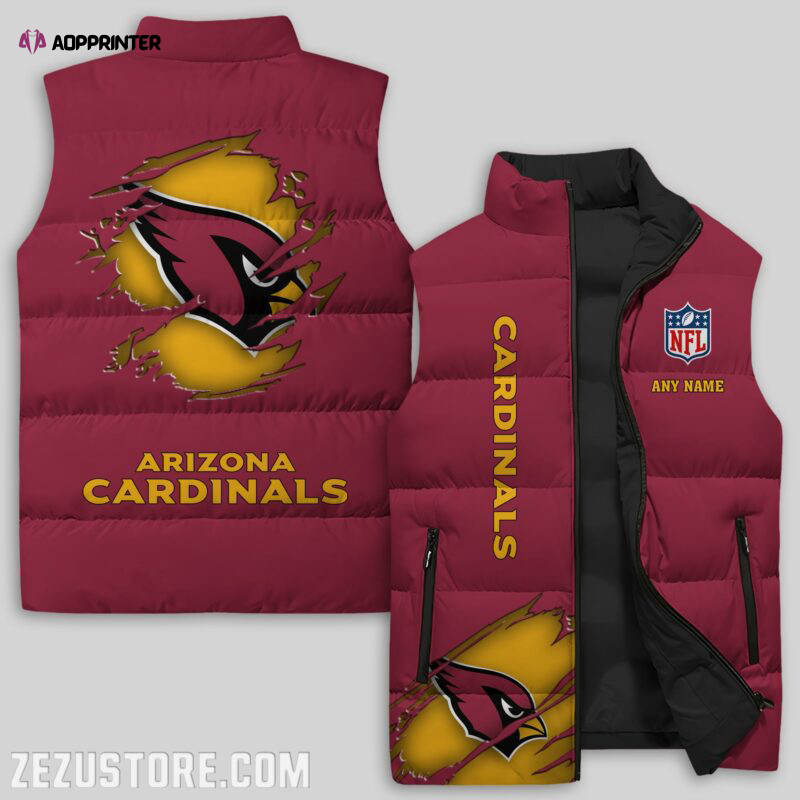 Arizona Cardinals NFL Sleeveless Puffer Jacket Custom For Fans Gifts