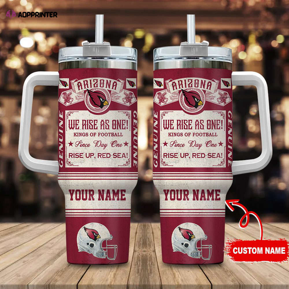 Arizona Cardinals NFL Vintage King Of Football Custom Name 40oz Stanley Tumbler Gift for Fans