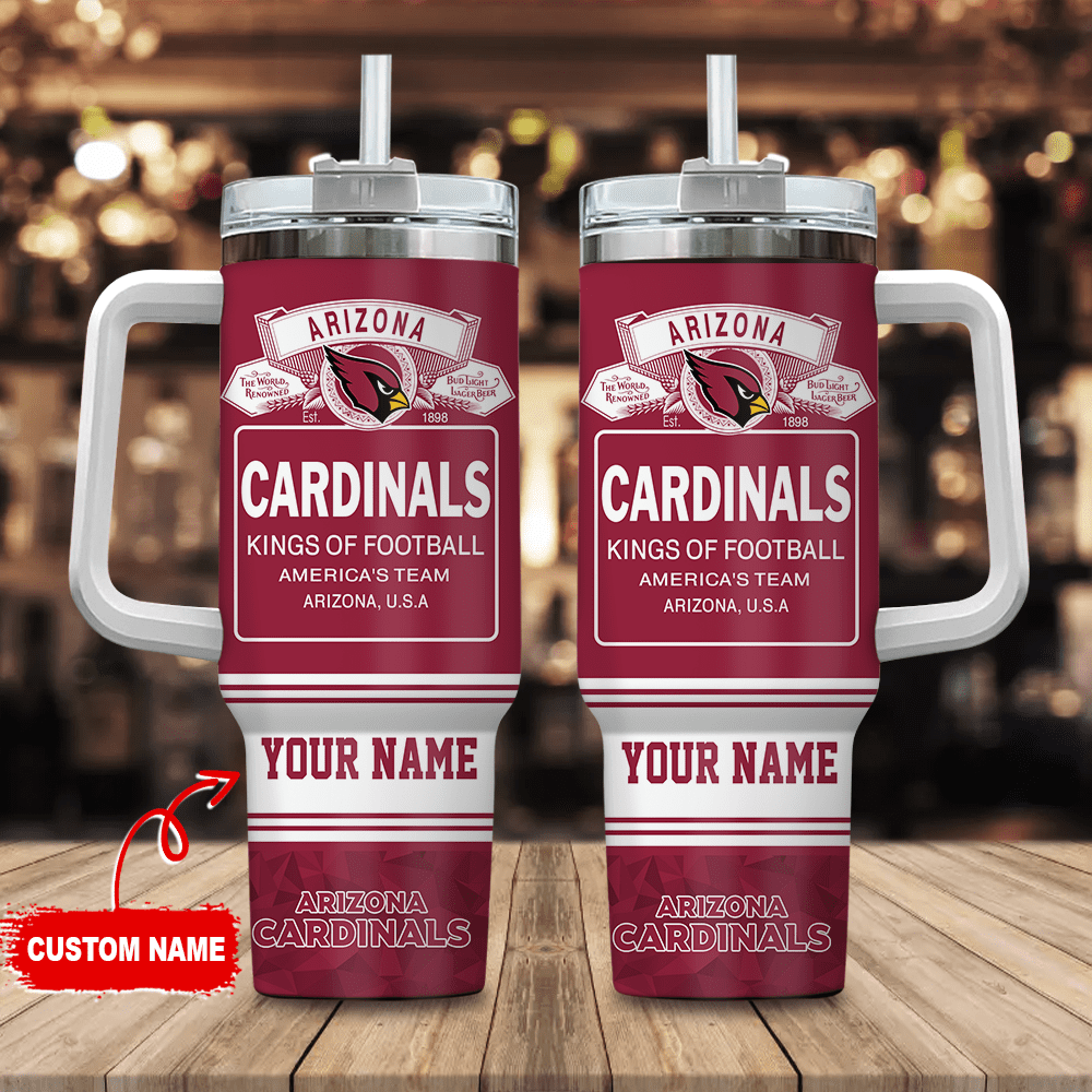 Arizona Cardinals Personalized NFL Bud Light 40oz Stanley Tumbler Gift for Fans