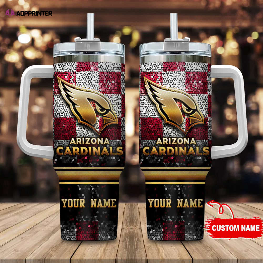 Arizona Cardinals Personalized NFL Glitter 40oz Stanley Tumbler Gift for Fans