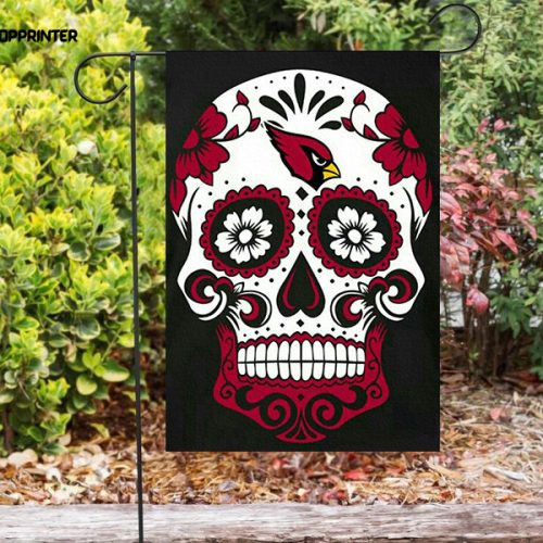 Arizona Cardinals Sugar Skull Double Sided Printing   Garden Flag Home Decor Gifts Home Decor Gifts