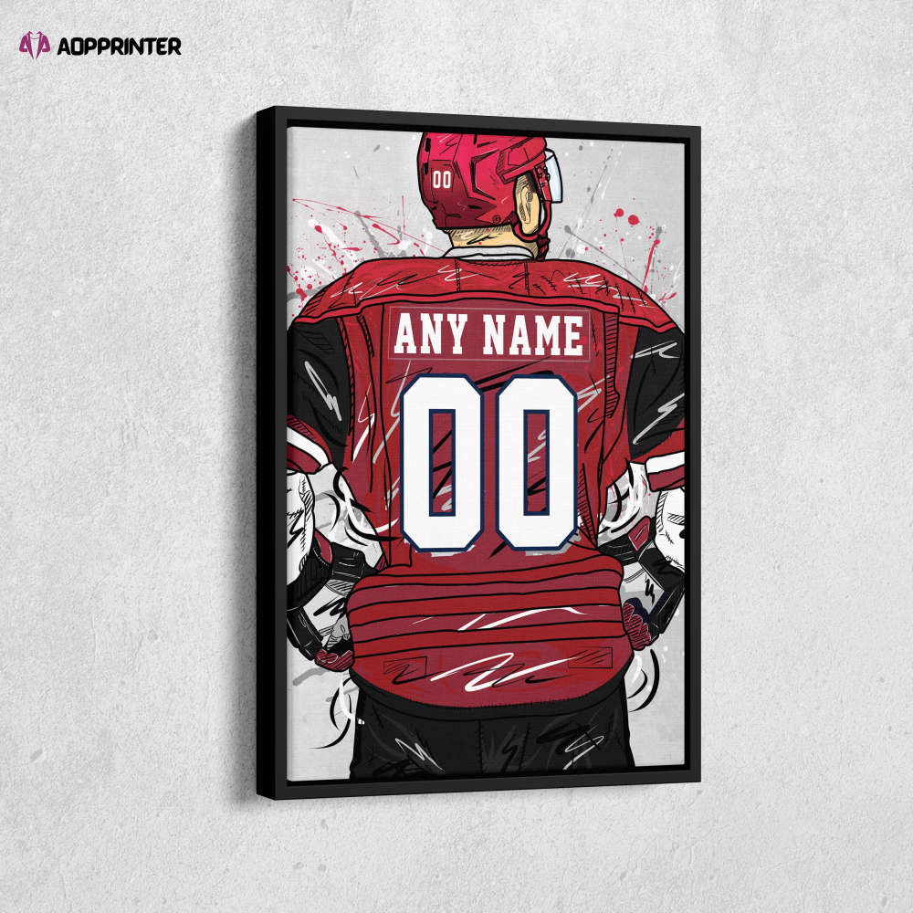 Arizona Coyotes Jersey NHL Personalized Jersey Custom Name and Number Canvas Wall Art Home Decor Framed Poster Man Cave Gift