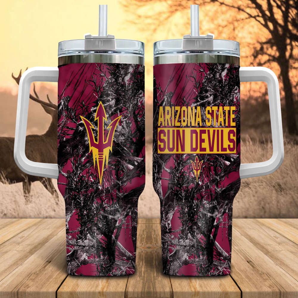 Arizona State Sun Devils NCAA Hunting Personalized Stanley Tumbler 40oz Gift for Fans