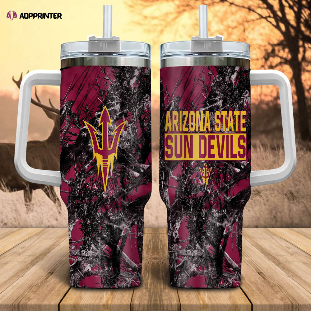 Arizona State Sun Devils NCAA Hunting Personalized Stanley Tumbler 40oz Gift for Fans