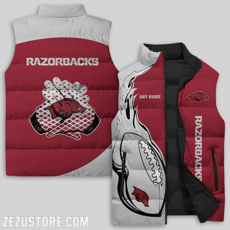 Arkansas Razorbacks NCAA Sleeveless Puffer Jacket Custom For Fans Gifts