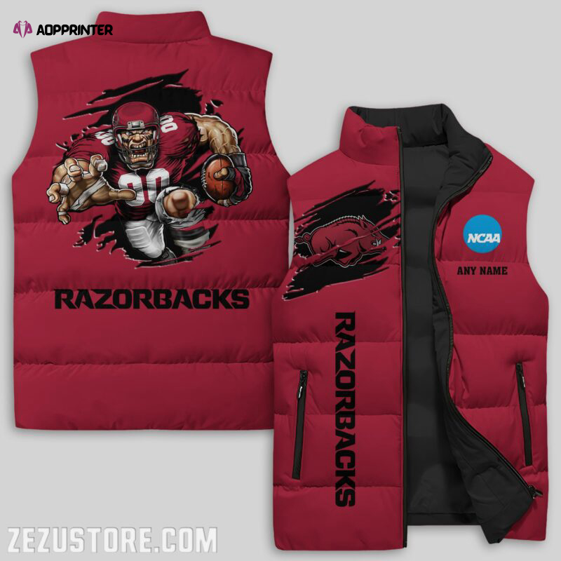 Arkansas Razorbacks Sleeveless Puffer Jacket Custom For Fans Gifts