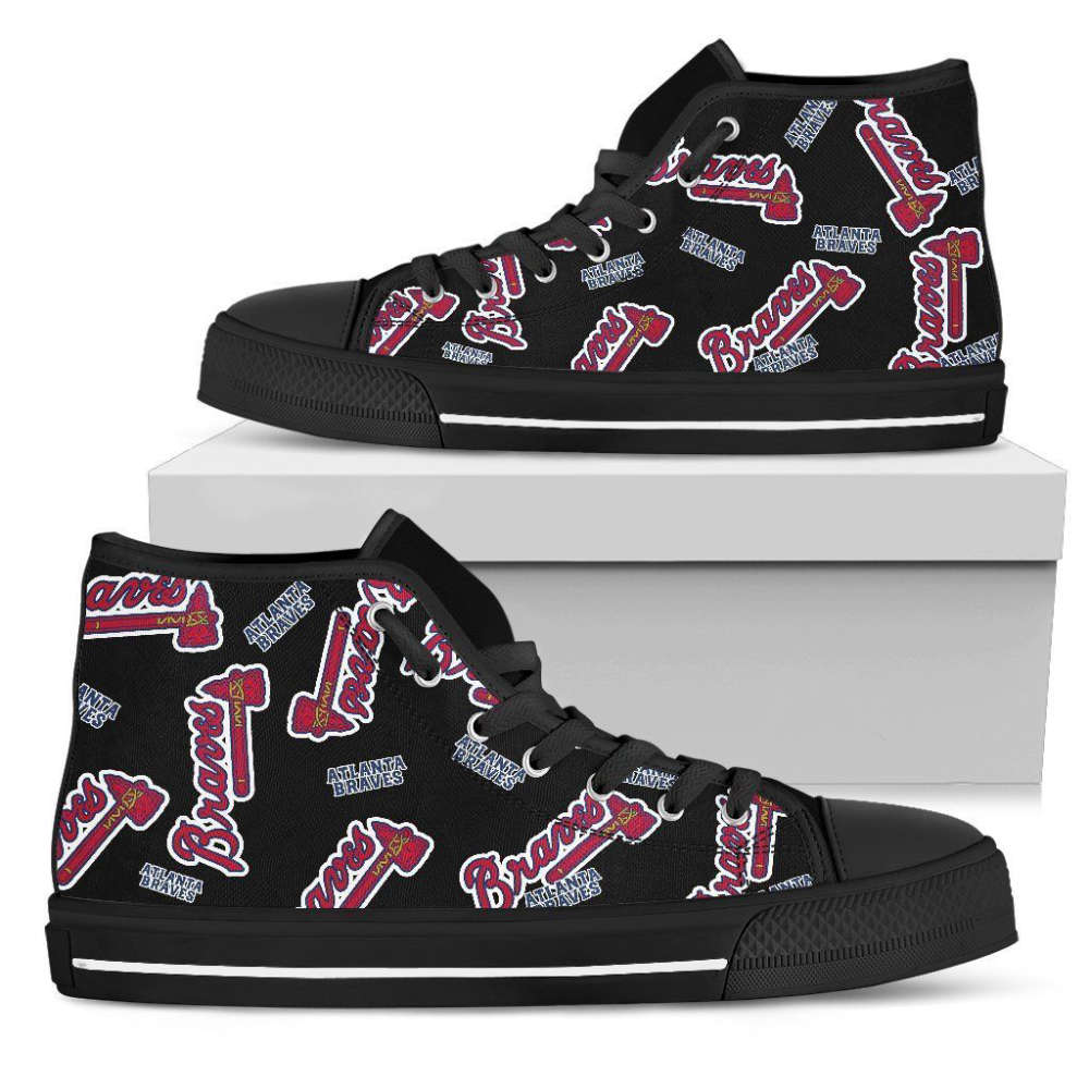 Atlanta Braves MLB Baseball Custom Canvas High Top Shoes