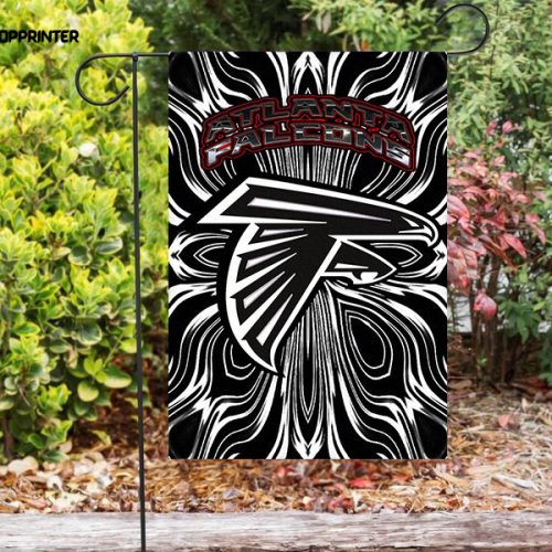 Atlanta Falcons Abstract Black and White Double Sided Printing   Garden Flag Home Decor Gifts