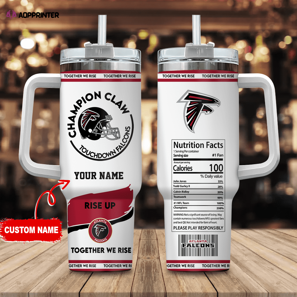 Atlanta Falcons Champion Claw NFL Personalized Stanley Tumbler 40Oz Gift for Fans