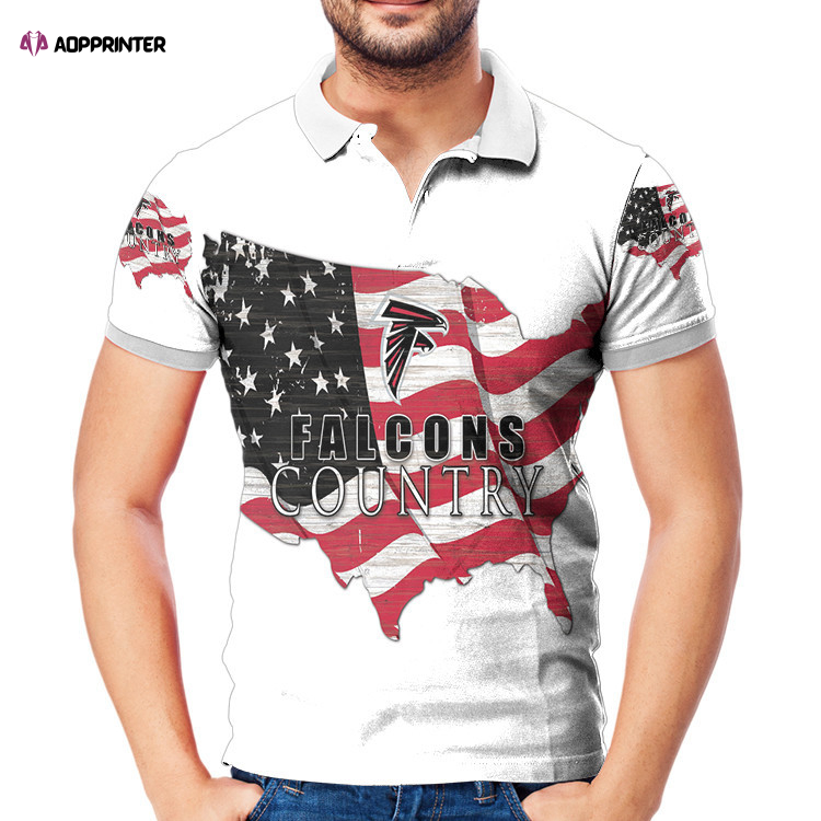 Atlanta Falcons Country Map 3D Gift for Fans Polo Shirt