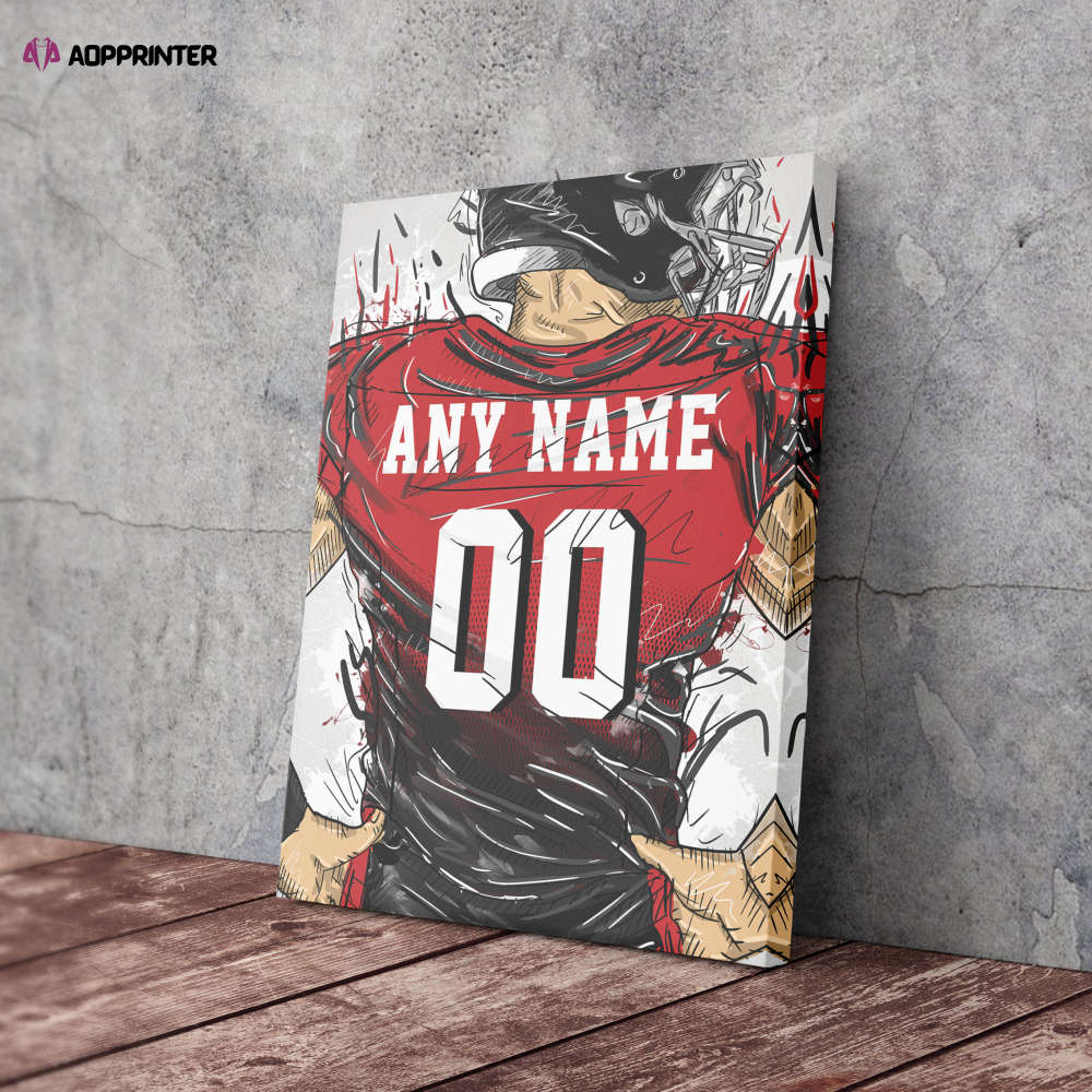 Atlanta Falcons Jersey Personalized Jersey NFL Custom Name and Number Canvas Wall Art Home Decor Man Cave Gift