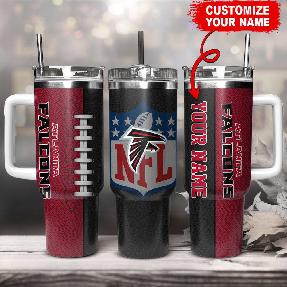 Atlanta Falcons NFL Football Custom Name 40oz Stanley Tumbler Gift for Fans