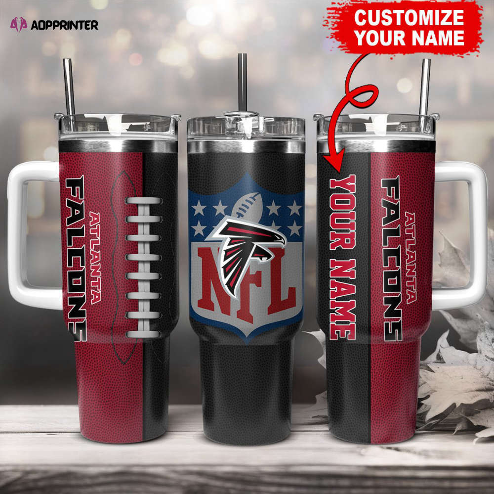 Atlanta Falcons NFL Football Custom Name 40oz Stanley Tumbler Gift for Fans