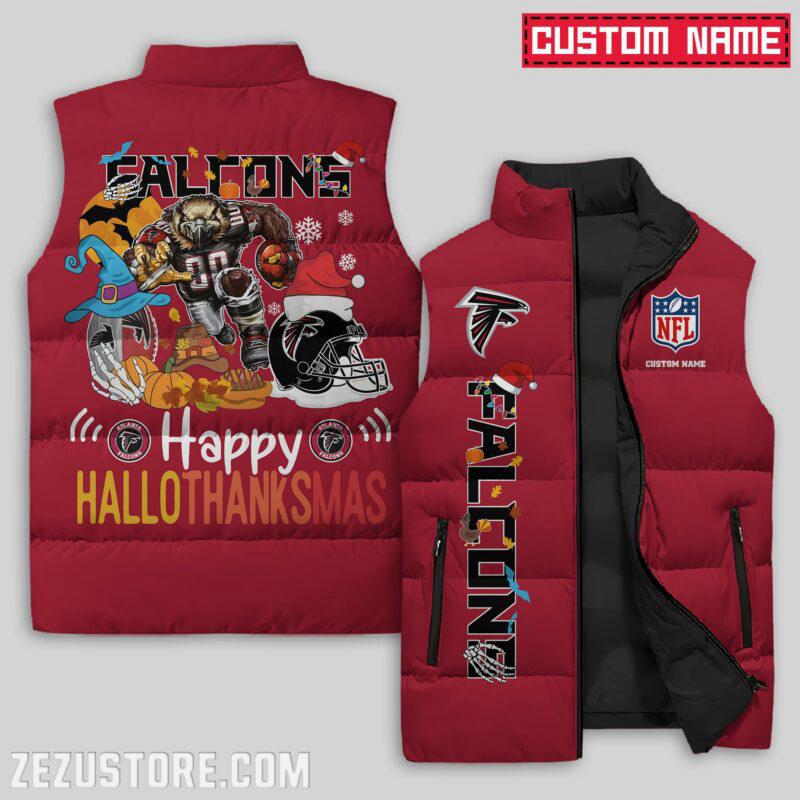 Atlanta Falcons NFL Sleeveless Puffer Jacket Custom For Fans Gifts