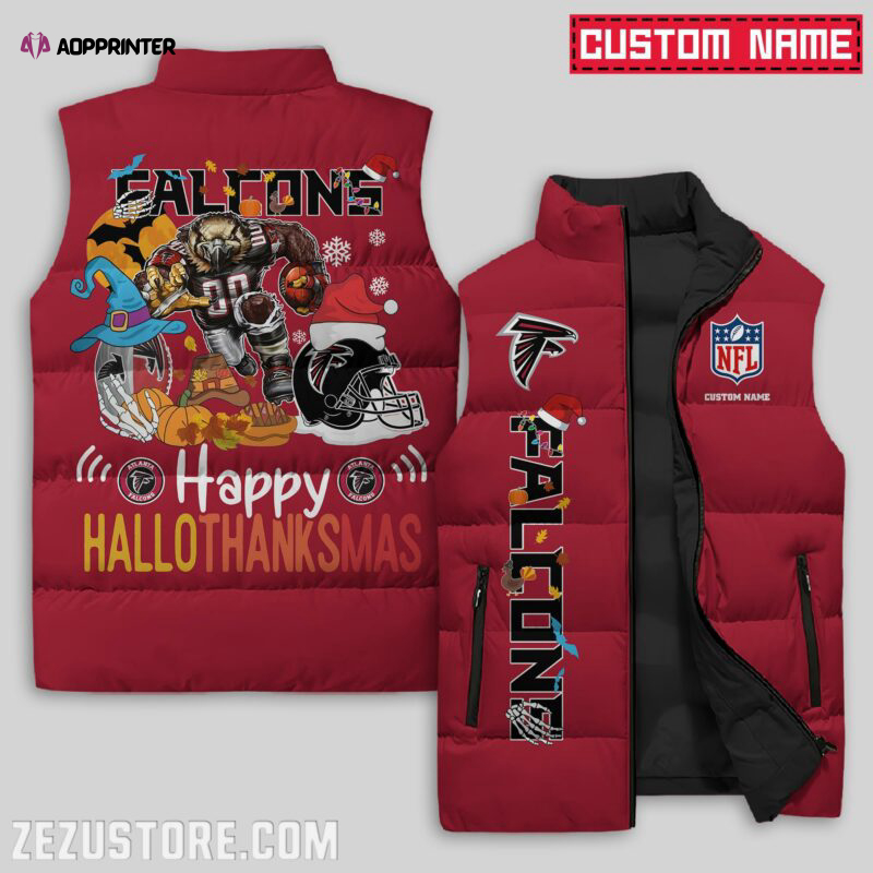 Atlanta Falcons NFL Sleeveless Puffer Jacket Custom For Fans Gifts