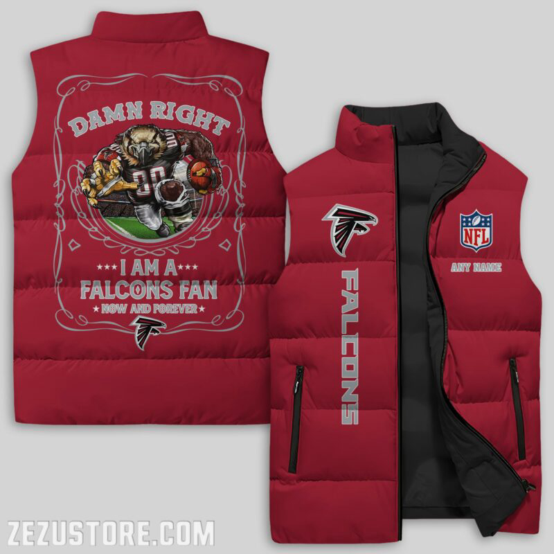 Atlanta Falcons NFL Sleeveless Puffer Jacket Custom For Fans Gifts