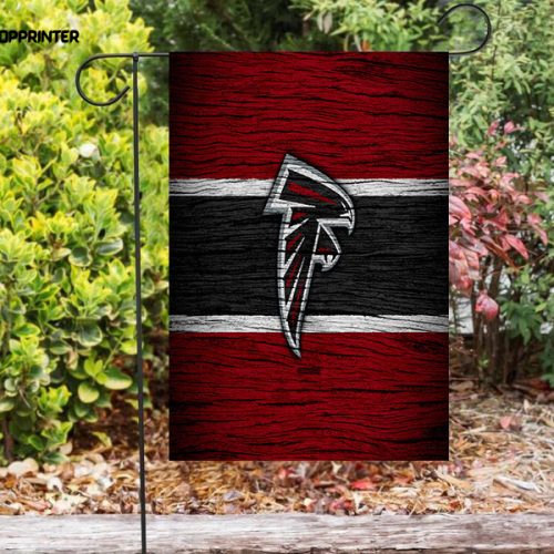 Atlanta Falcons Wood Texture Double Sided Printing   Garden Flag Home Decor Gifts