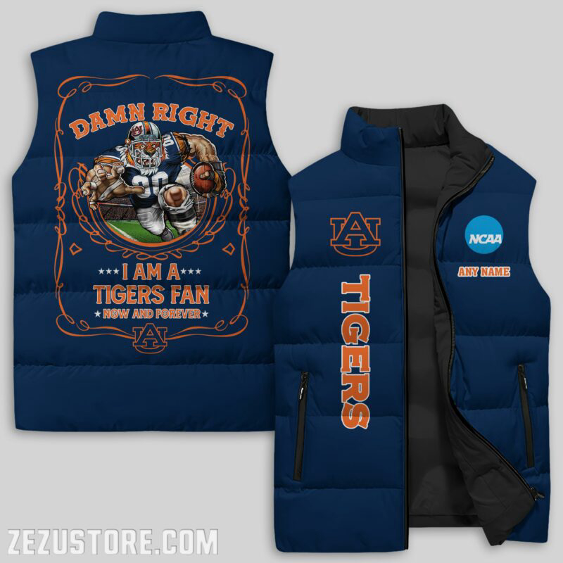 Auburn Tigers NCAA Sleeveless Puffer Jacket Custom For Fans Gifts