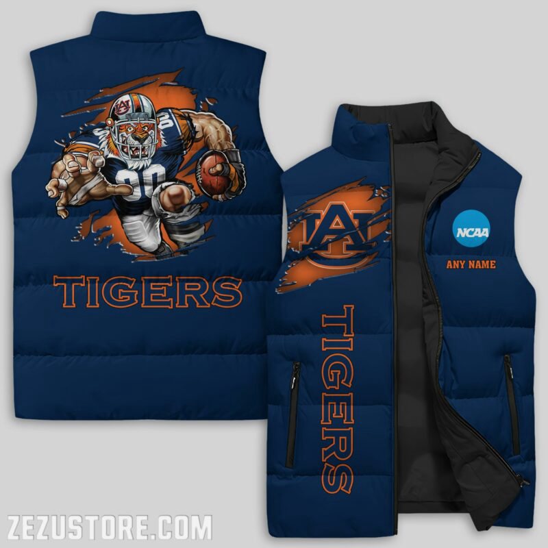 Auburn Tigers Sleeveless Puffer Jacket Custom For Fans Gifts